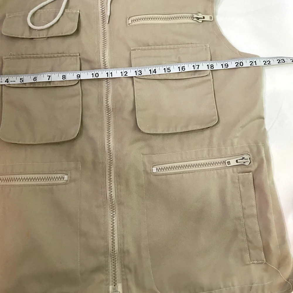 VINTAGE 80’s BANANA REPUBLIC Khaki Hooded Safari Hunting Camping Travel Vest M‎